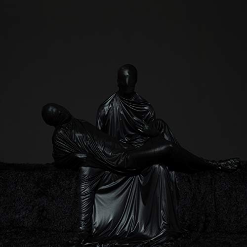 Dark album cover featuring two figures draped in black fabric.