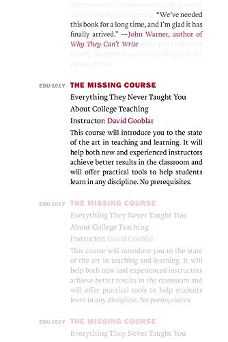 The Missing Course: Everything They Never Taught You about College Teaching