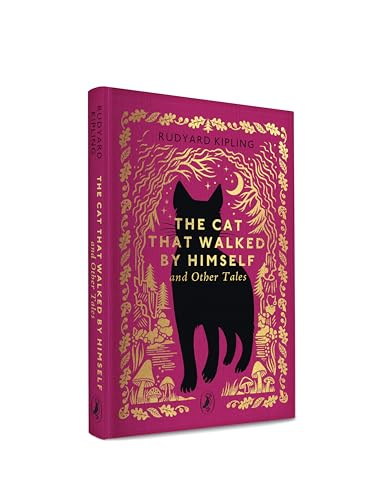 Book cover: "The Cat That Walked by Himself" by Rudyard Kipling, featuring a black cat.