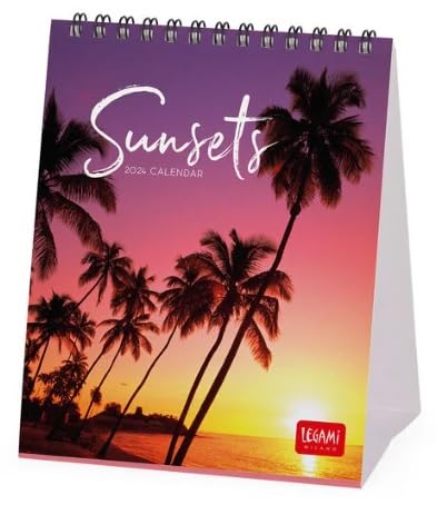 Legami - Table Calendar 2024, 12 Months and Annual Planner 2025, Space for Notes and Notes, Number of the Week, Zodiac Signs and International Holidays, Single Cellophaning, 12x14.5 cm