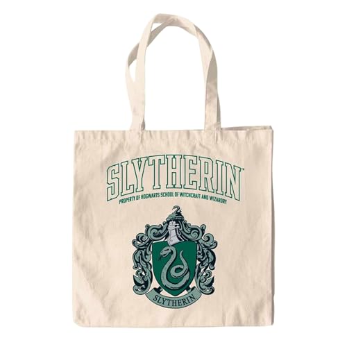 HARRY POTTER - SLYTHERIN (UNISEX NATURAL TOTE BAG) ONE SIZE