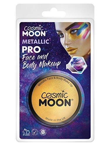 Smiffys Cosmic Moon Metallic Pro Face Paint Cake Pots, Gol