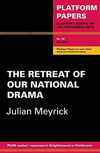 Black and pink cover of "Platform Papers 39: The Retreat of Our National Drama.