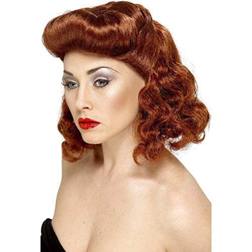 Smiffys Pin Up Girl Wig - Auburn