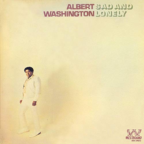 Album cover: Albert Washington, portrait of a man in white, light background.