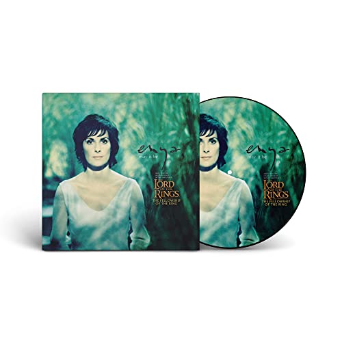 Enya "May It Be" vinyl record with album cover featuring her portrait.