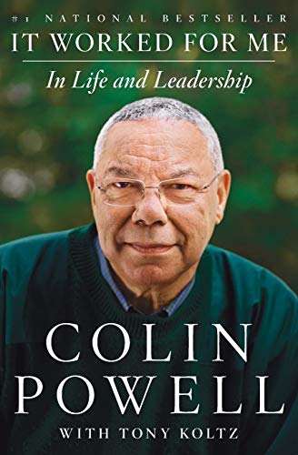 Book cover featuring Colin Powell’s portrait and title “It Worked for Me.”