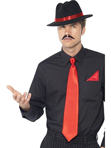 Smiffys Gangster Instant Kit with Trilby Tie and Handkerchief - Red