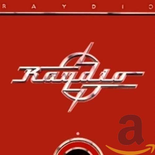 Red CD cover with silver "Raydio" logo and Amazon branding.