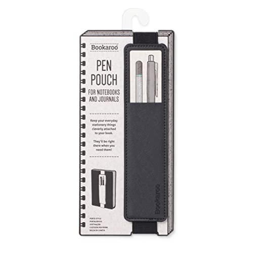 Bookaroo Pen Pouch - Black & Amazon Basics Classic Notebook, Ruled 240 Pages, Large