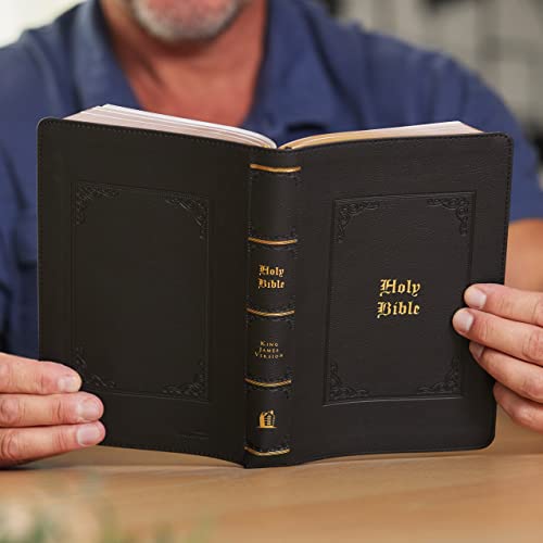 KJV, Personal Size Large Print Reference Bible, Vintage Series, Black Leathersoft, Red Letter, Thumb Indexed, Comfort Print : Holy Bible, King James Version