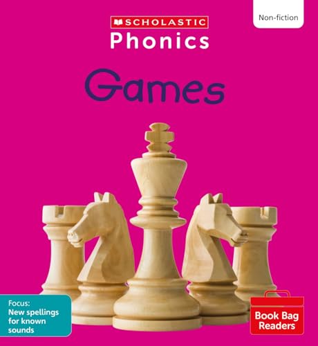 Scholastic Phonics "Games (Set 10)" book cover with chess pieces.