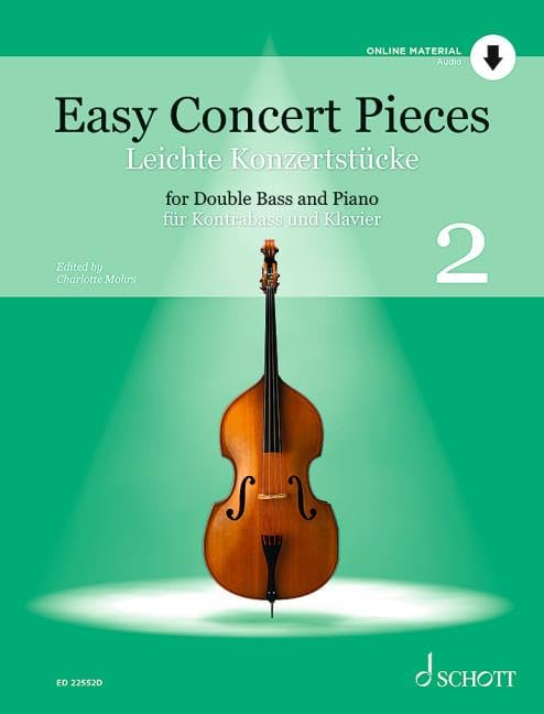 Easy Concert Pieces : 24 Easy Pieces from 5 Centuries using half to 3rd Position. Vol. 2. double bass and piano.