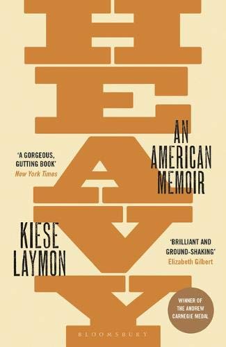 Book cover for "Heavy: An American Memoir" by Kiese Laymon, orange and beige.
