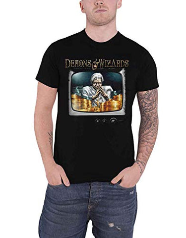 Demons & Wizards T Shirt Midas Disease Band Logo Official Mens Black M