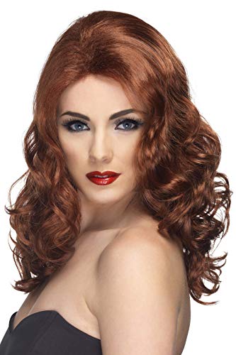 Smiffys Women's Long and Wavy Auburn Wig, One Size, Glamorous Wig, 5020570421451