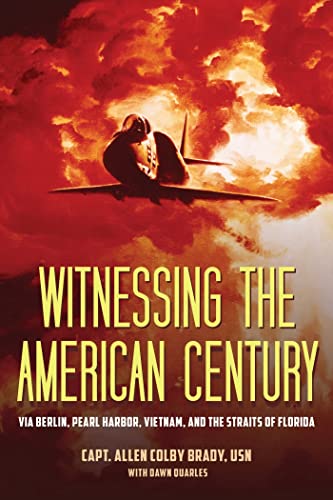 Book cover: jet silhouette against fiery clouds, title “Witnessing the American Century.”