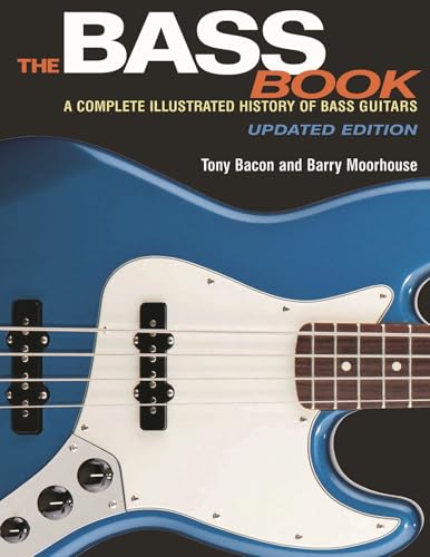 Book cover featuring a blue electric bass guitar and title “The Bass Book.”
