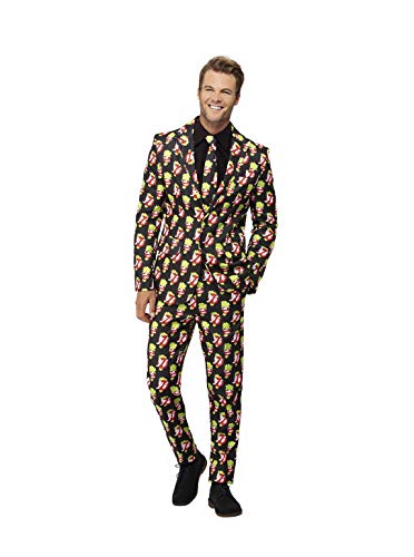 Smiffys 52562L Officially Licensed Ghostbusters Stand Out Suit, Men, Black, Large - Size 42-44 Inch