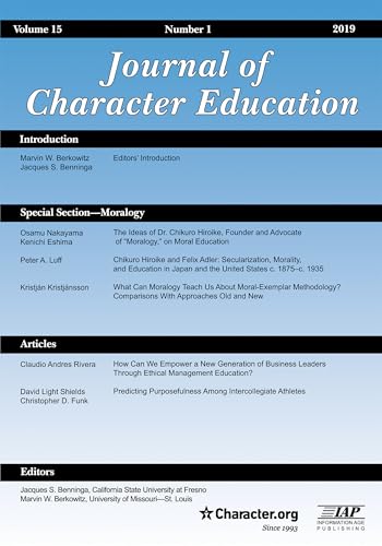 Journal of Character Education Vol 15 Issue 1