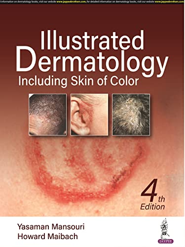 Book cover: “Illustrated Dermatology” with images of skin conditions.