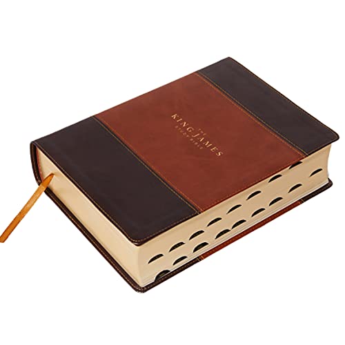KJV, The King James Study Bible, Leathersoft, Brown, Thumb Indexed, Red Letter, Full-Color Edition : Holy Bible, King James Version