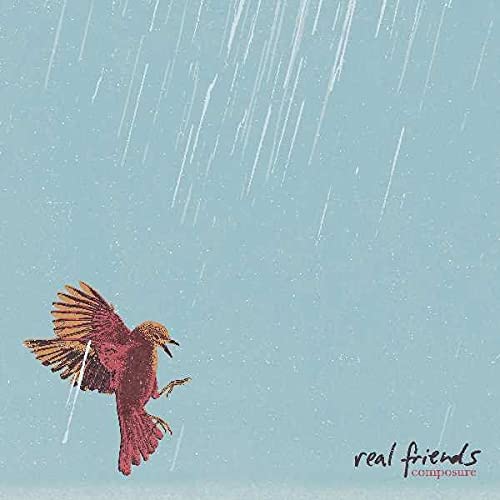 Album cover: a reddish bird in flight against a blue, rainy background.