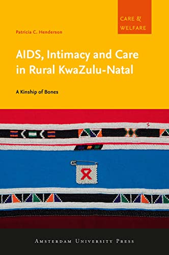 Book cover with red ribbon pin on beaded textile, title text.