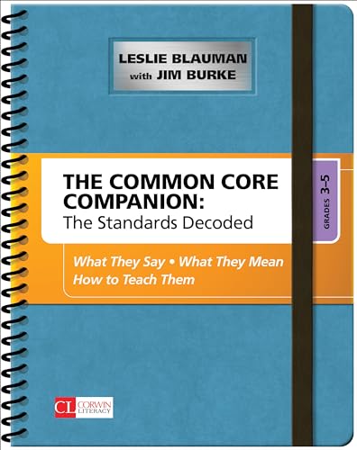 Blue spiral-bound book cover titled “The Common Core Companion,” grades 3-5.