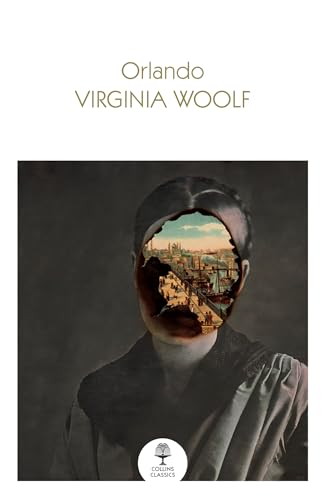 Book cover of "Orlando" by Virginia Woolf with a portrait and landscape.