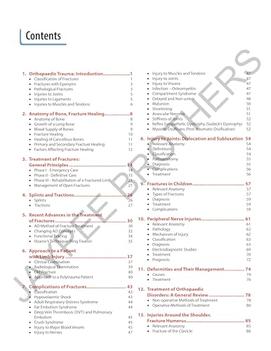 Book cover displaying table of contents for “Essential Orthopaedics,” with chapter titles.