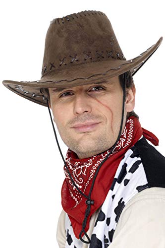 Smiffys Cowboy Hat Suede Look - Brown