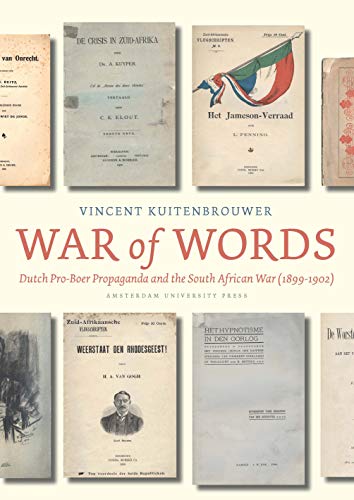 Book cover featuring historical pamphlets and text about the Boer War.