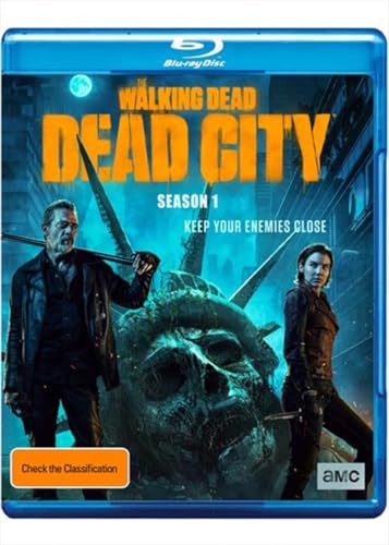 The Walking Dead: Dead City" Season 1 Blu-ray cover with characters and ruins.