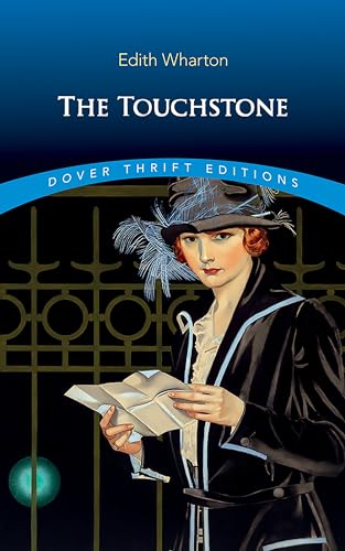 Book cover: "The Touchstone" by Edith Wharton, featuring a woman in a hat.