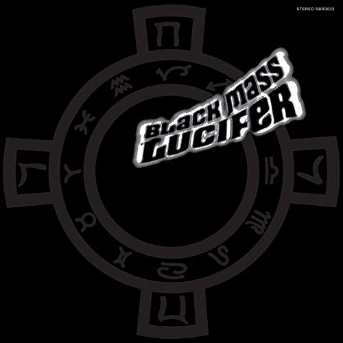 Black vinyl record cover with occult symbols and the text “BLACK MASS LUCIFER”.