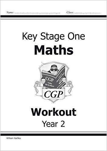 CGP Key Stage One Maths Workout Year 2 workbook cover with mascot logo.