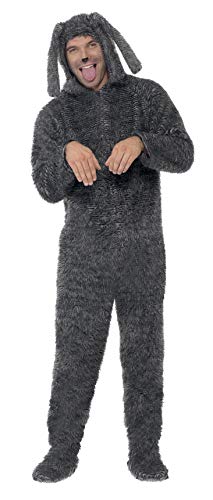 Smiffys Fluffy Dog Costume, Grey, L - Size 42"-44"