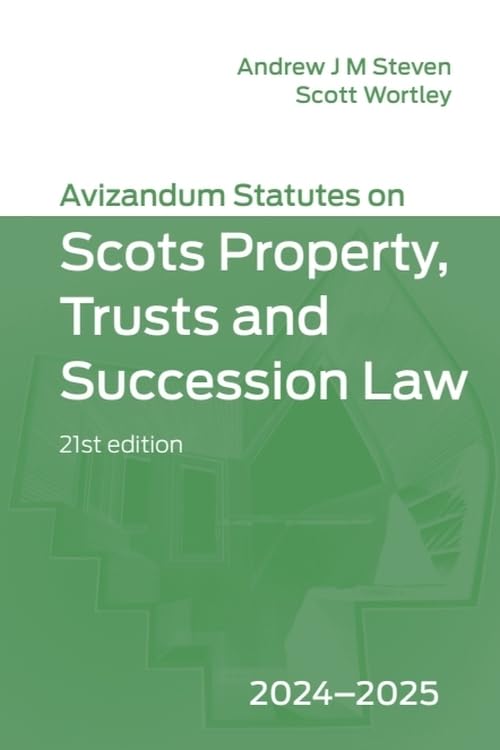 Green book cover: "Avizandum Statutes on Scots Property, Trusts and Succession Law.