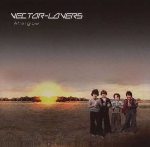 CD cover: "Vector Lovers - Afterglow" featuring four people and a sunset.