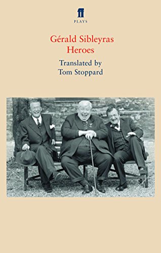 Book cover for “Heroes” featuring three older men seated on a park bench.