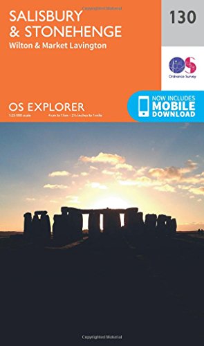 Salisbury & Stonehenge Map | Wilton & Market Lavington | Ordnance Survey | OS Explorer Map 130 | England | Walks | Hiking | Maps | Adventure