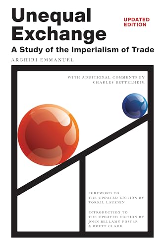 Book cover: "Unequal Exchange" with a seesaw illustration of red and blue spheres.