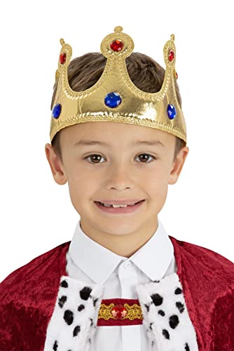 Smiffys 53127 Kids Royal Crown, Unisex Children, Gold, One Size