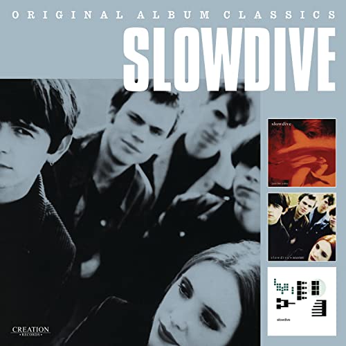 Slowdive "Original Album Classics" CD cover with band photo and album art.