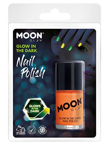 Smiffys Moon Glow - Glow in the Dark Nail Polish, Orange
