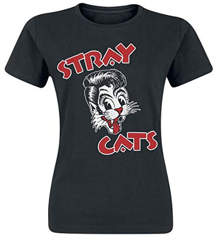 Stray Cats Cat Logo T-Shirt Black L