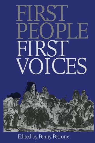 Book cover: “First People, First Voices” with illustration of Indigenous people.