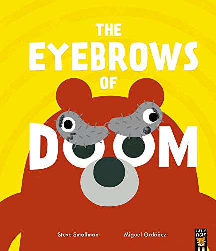 Image of a book cover with eyebrows or a comedic illustration on the front.