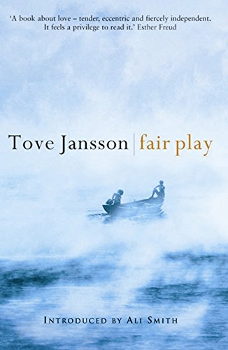Book cover for Fair Play by Tove Jansson featuring a boat on misty water.